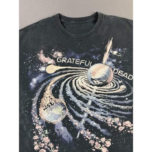 Rare Vintage Y2K Grateful Dead Space Galaxy Sun Faded Black Band Music Tee Art - Picture 3 of 13